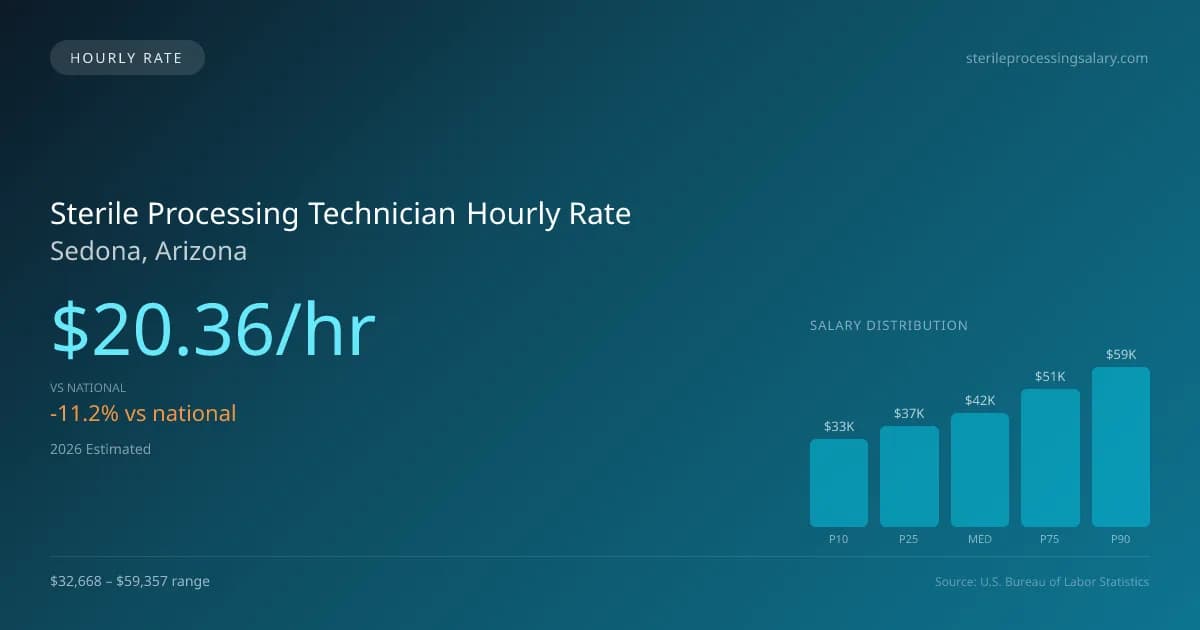 Sterile Processing Technician Hourly Rate in Sedona, AZ — 2026 est., based on 2025 BLS