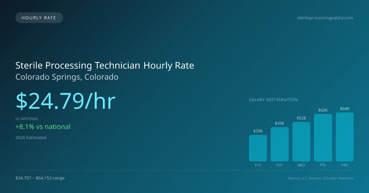 Sterile Processing Technician Hourly Rate in Colorado Springs, CO — 2026 est., based on 2025 BLS
