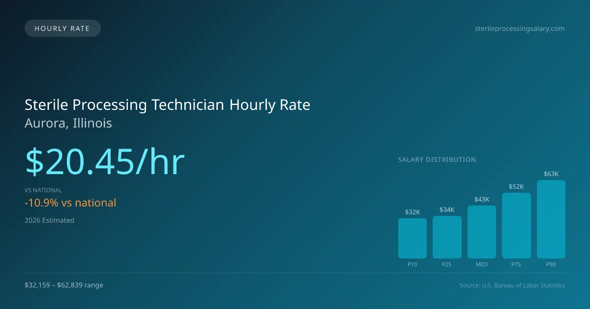 Sterile Processing Technician Hourly Rate in Aurora, IL — 2026 est., based on 2025 BLS