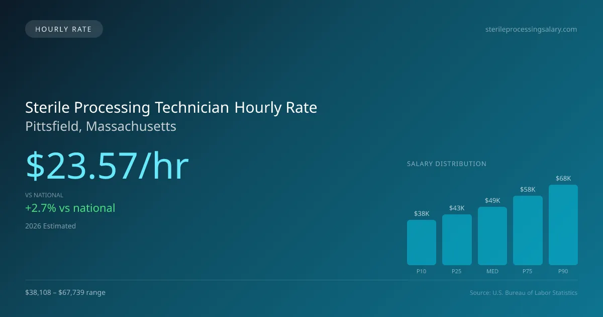 Sterile Processing Technician Hourly Rate in Pittsfield, MA — 2026 est., based on 2025 BLS