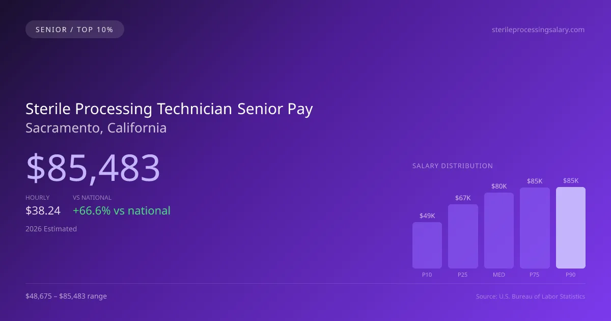 Sterile Processing Technician Senior Salary in Sacramento, CA — 2026 est., based on 2025 BLS