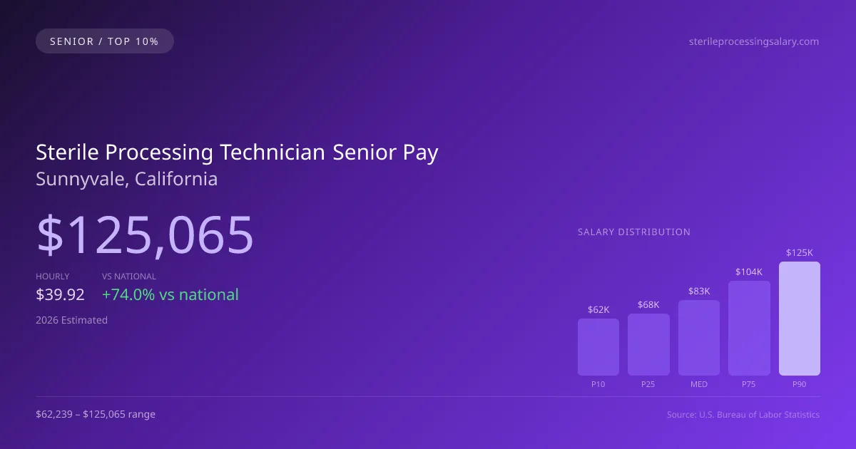 Sterile Processing Technician Senior Salary in Sunnyvale, CA — 2026 est., based on 2025 BLS