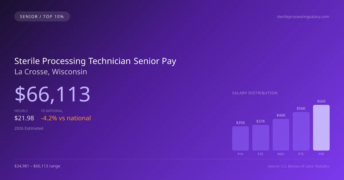 Sterile Processing Technician Senior Salary in La Crosse, WI — 2026 est., based on 2025 BLS